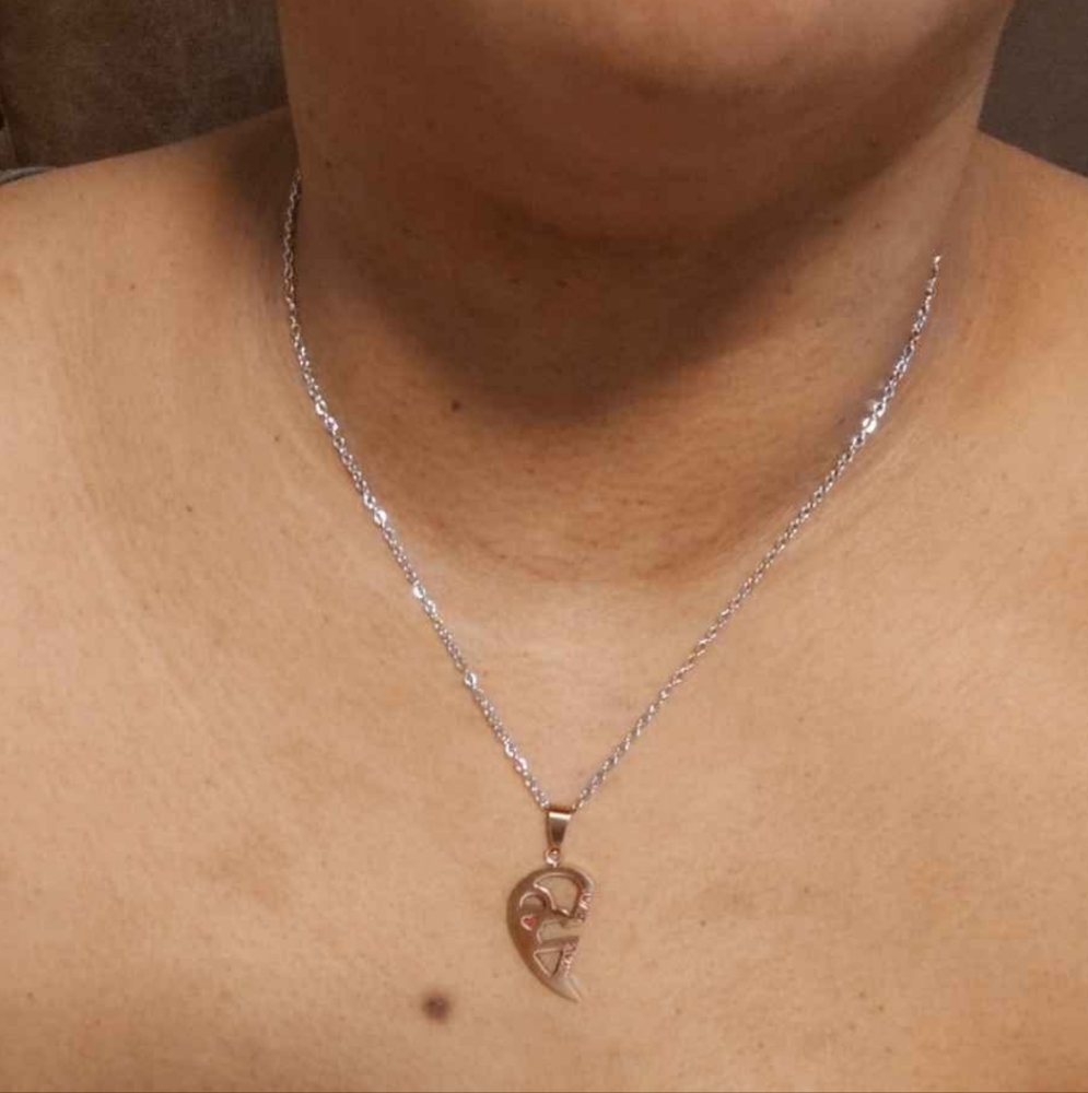 Stainless steel couple key heart necklace - Picture 6 of 6